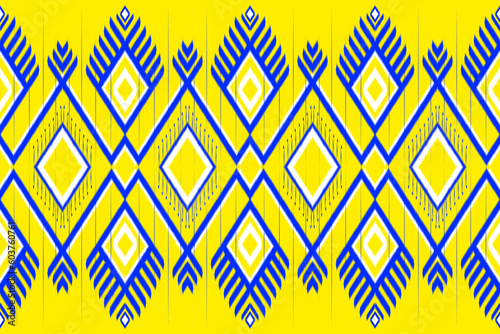 Yellow and blue fabric pattern.