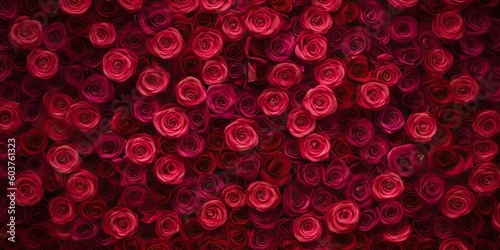 Romantic Red. Textured Rose Background for Love and Romance. Generative AI illustrations. © Thares2020