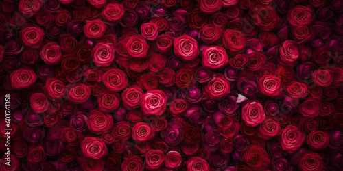 Romantic Red. Textured Rose Background for Love and Romance. Generative AI illustrations.
