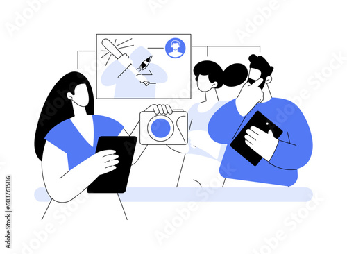 Private detective report abstract concept vector illustration.