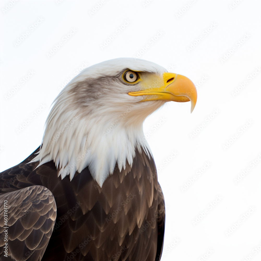 Bald eagle head isolated on white background Bald eagle head isolated on white background