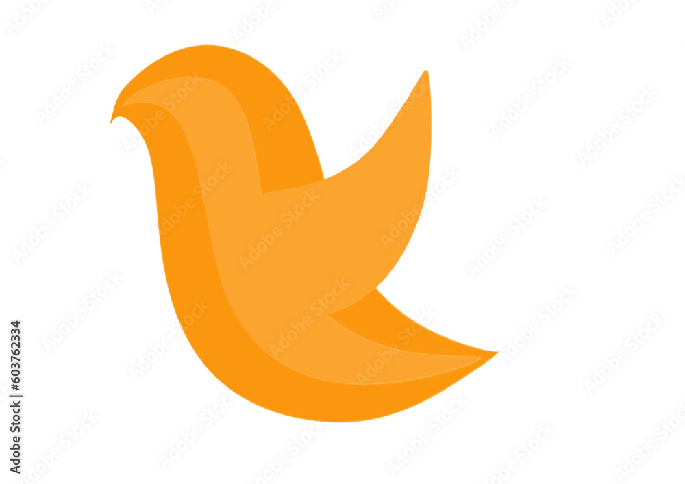 illustration of a bird, Orange bird, design to be logo, bird logo