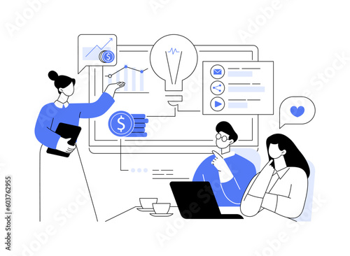 Presentation of creative idea abstract concept vector illustration.