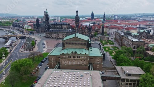 Wallpaper Mural Drone shot of The Semperoper Dresden . It is the opera house of the Sächsische Staatsoper Dresden (Saxon State Opera) and the concert hall of the Staatskapelle Dresden (Saxon State Orchestra) Torontodigital.ca