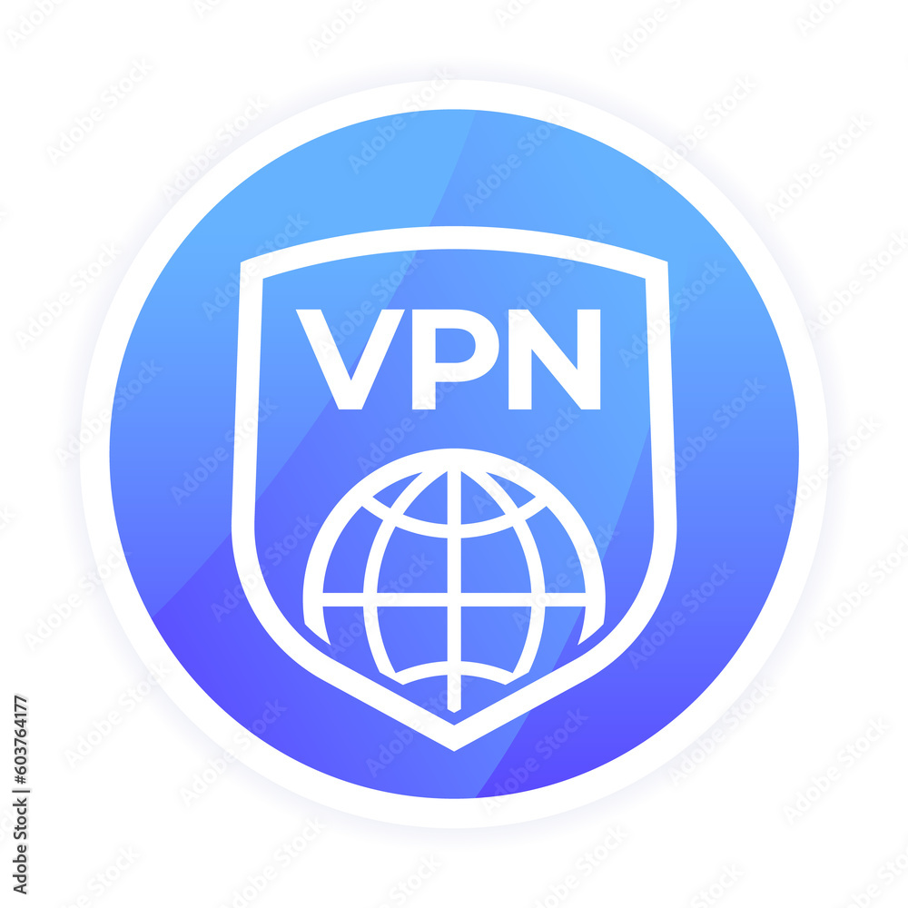 VPN icon with shield for apps VPN icon with shield for apps