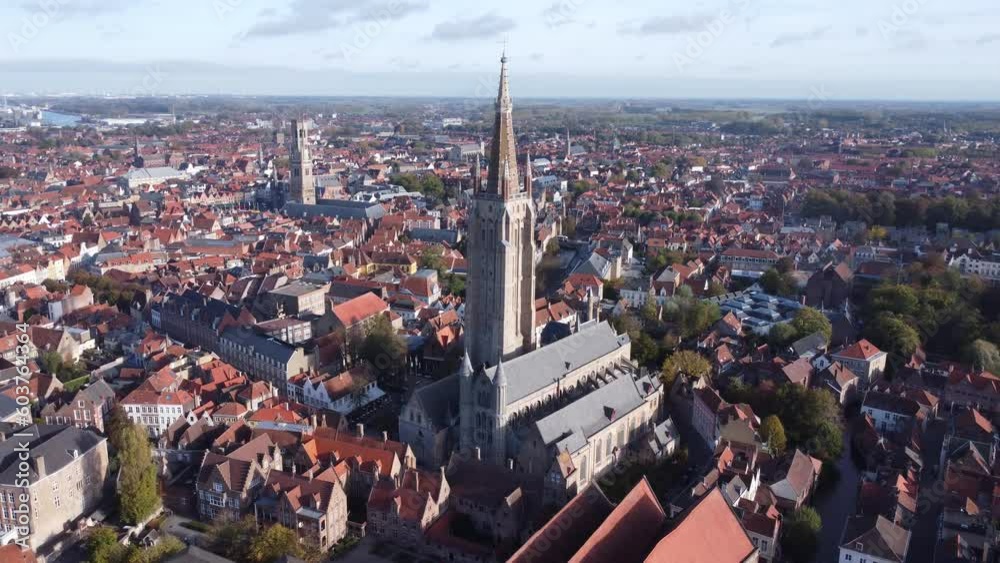 video drone Eglise notre dame de Bruges Belgique europe