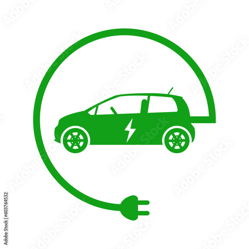 eco car green charge icon vector illustration