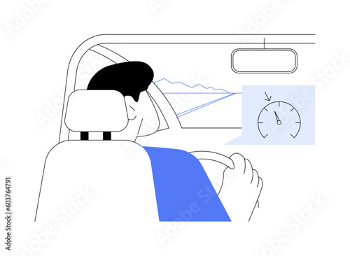 Cruise control abstract concept vector illustration.