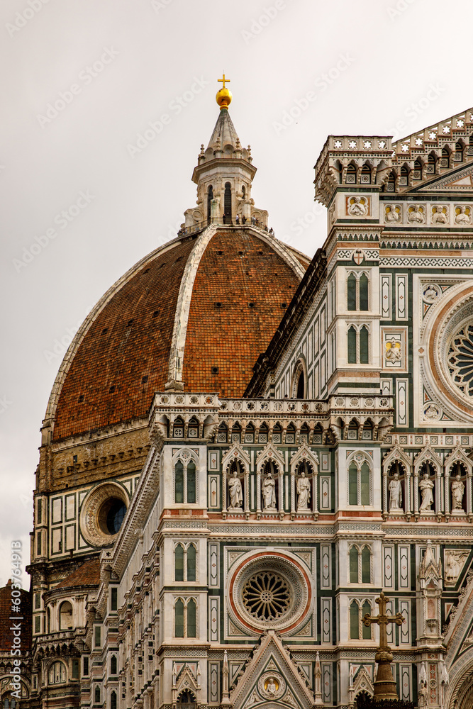 Facade of Cathedral of Santa Maria del Fiore in Florence, Italy.
