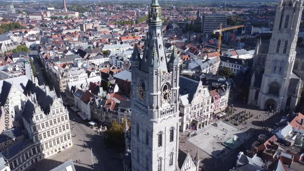 video drone Beffroi de Gand Belgique europe