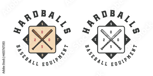 Vintage retro baseball sport emblem, logo, badge, label. mark, poster or print. Monochrome Graphic Art. Vector Illustration.