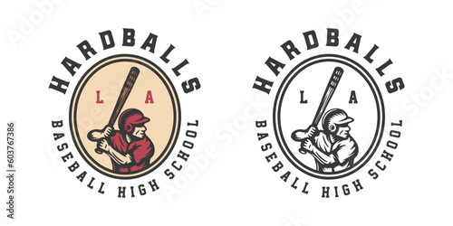 Vintage retro baseball sport emblem, logo, badge, label. mark, poster or print. Monochrome Graphic Art. Vector Illustration.