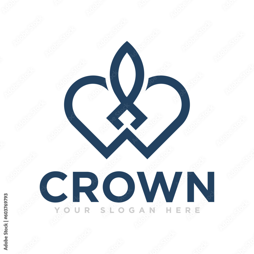 Crown Kingdom Logo Design Illustration Crown Kingdom Logo Design Illustration