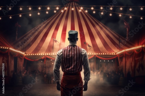 Circus tent arena performer man. Generate Ai © nsit0108