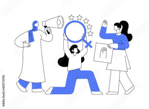 Feminism abstract concept vector illustration.