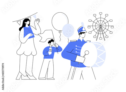 Parade abstract concept vector illustration.