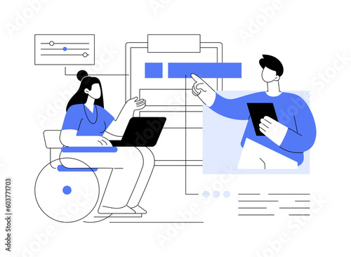 Disabled employment abstract concept vector illustration.