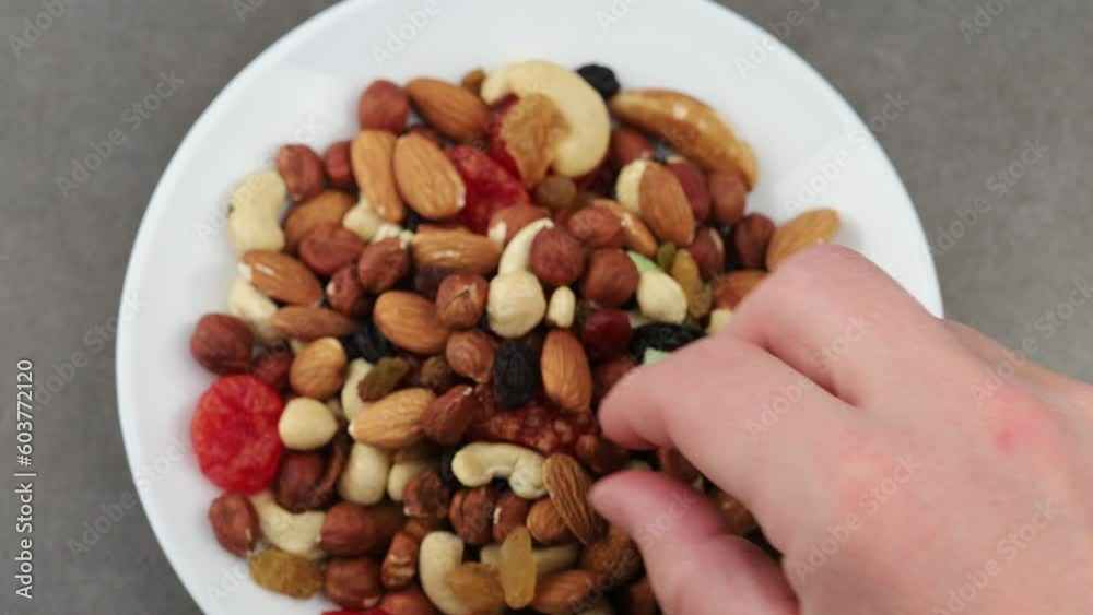 Dried fruits and dried nuts close-up. Dried fruits and dried nuts close-up.