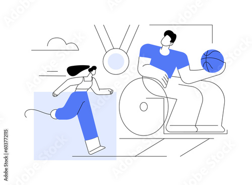 Disabled sports abstract concept vector illustration.