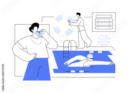Swimming and lifesaving classes abstract concept vector illustration.