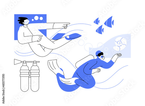 Diving school abstract concept vector illustration.