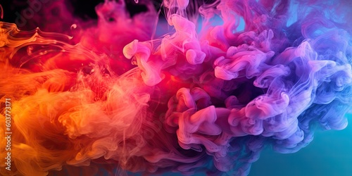 AI Generated. AI Generative. Photo illustration of realistic color vibrant smoke fog explosion. Graphic Art © AkimD