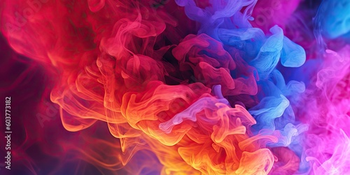 AI Generated. AI Generative. Photo illustration of realistic color vibrant smoke fog explosion. Graphic Art