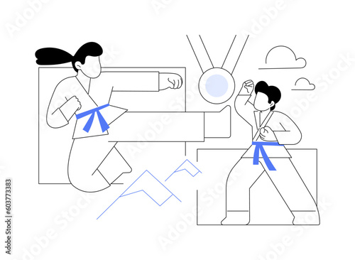 Karate camp abstract concept vector illustration.