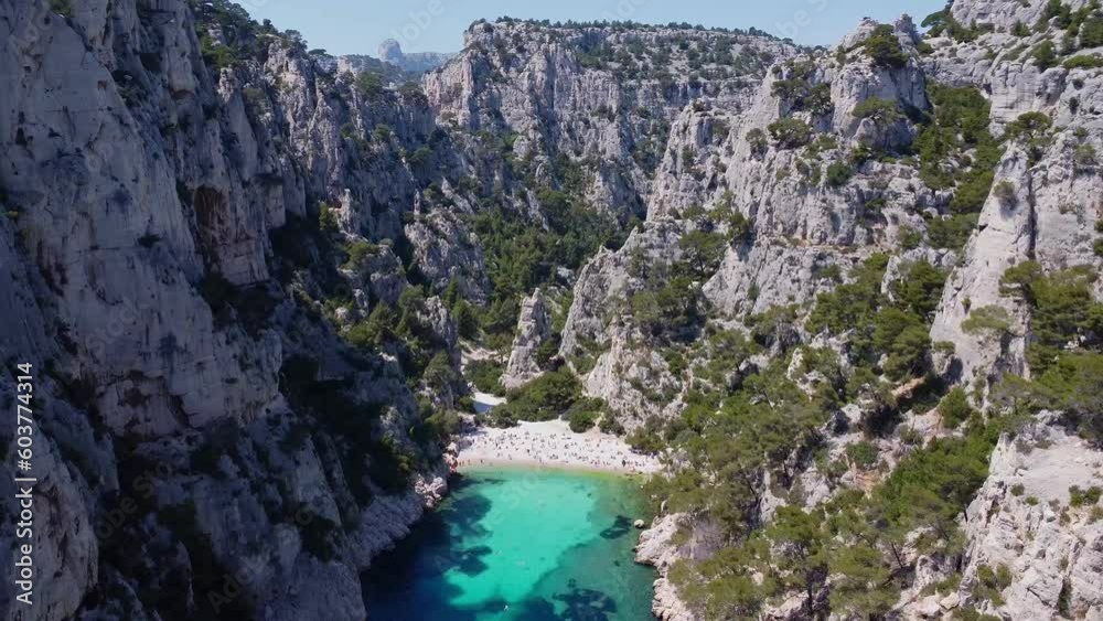 drone video Calanque d'En Vau Marseille France europe	