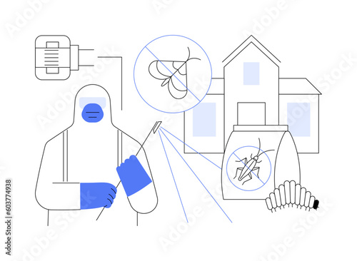 Home pest insects control abstract concept vector illustration.