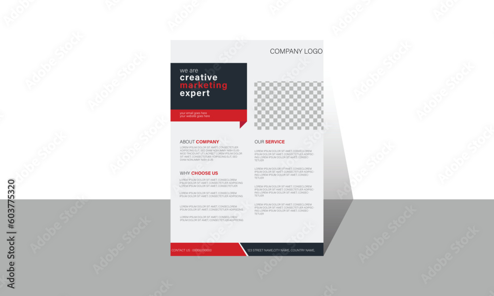 A corporate business and simple  flyer template design.
_To place your picture, go to all shape-picture shape, then place your picture in the clipping path.