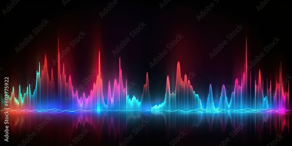 AI Generated. AI Generative. Equalizer effect neon music wave. Graphic Art AI Generated. AI Generative. Equalizer effect neon music wave. Graphic Art