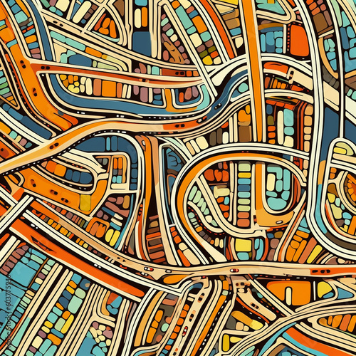 geometric pattern of roads