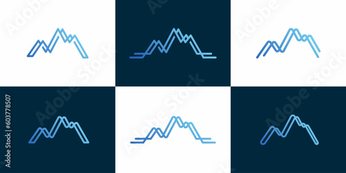 hill wave trade logo designs, vector icons elements.