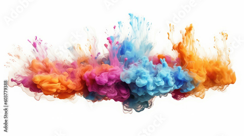 Color ink water rainbow background blend abstract cloud paint swirl burst. Colorful ink abstract: rainbow swirls in a burst of artistic energy. Pigment liquid chemical science. Generative AI