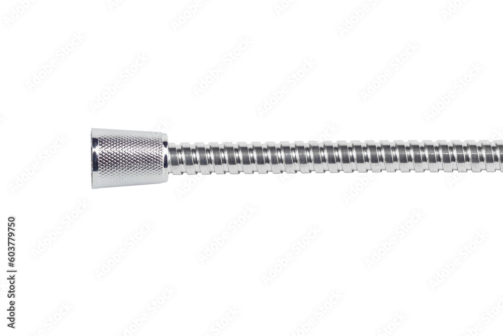 corrugated shower hose isolated from background corrugated shower hose isolated from background