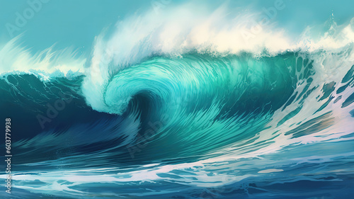 Wave, Bright color. Generative ai