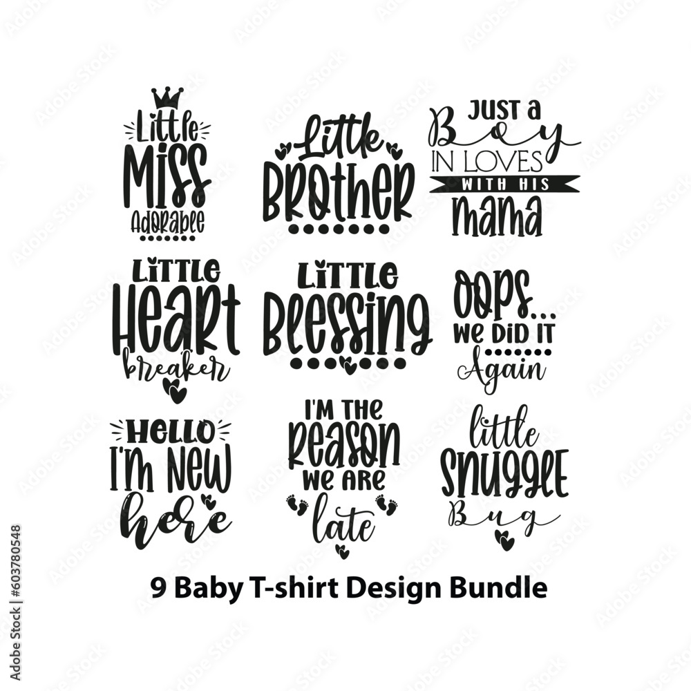 Fototapeta premium Baby t-shirt designs bundle