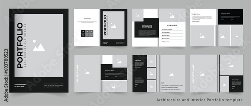 Architecture Portfolio template design and professional architect or interior portfolio