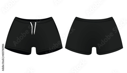 Black male shorts. vector illustration