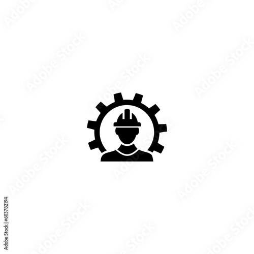  Worker gear icon isolated on white background