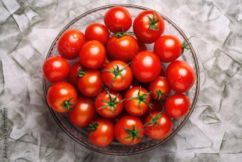 fresh tomatoes in the salad bowl