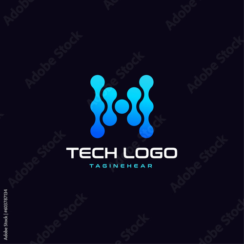 Modern Tech Logo For Technology Design With Colorful Style Concept. Digital Technology for Business, Creative Technology Symbols. photo