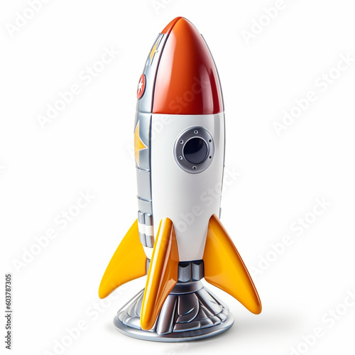 A cartoon rocket - created with Generative AI technology