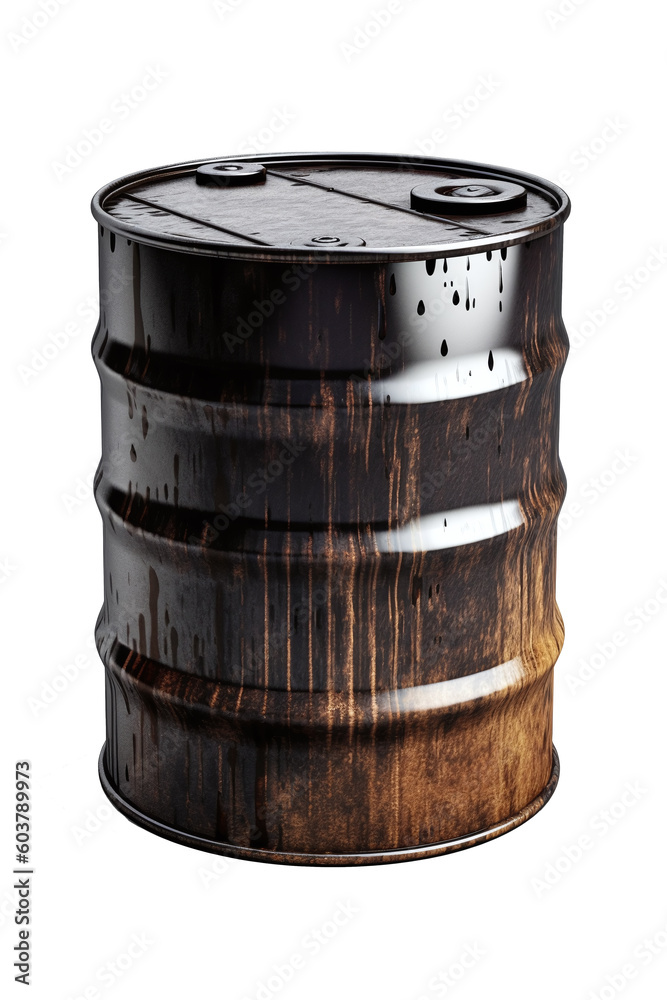 Sleek Industrial Elegance: Black Metal Oil Drum on Transparent Background. Generative AI Sleek Industrial Elegance: Black Metal Oil Drum on Transparent Background. Generative AI