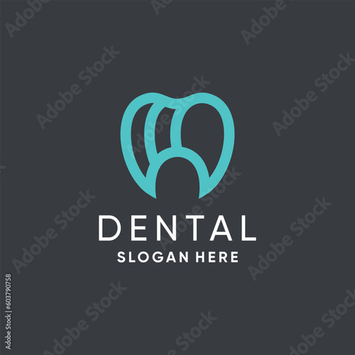 Dental logo vector design with modern creative idea
