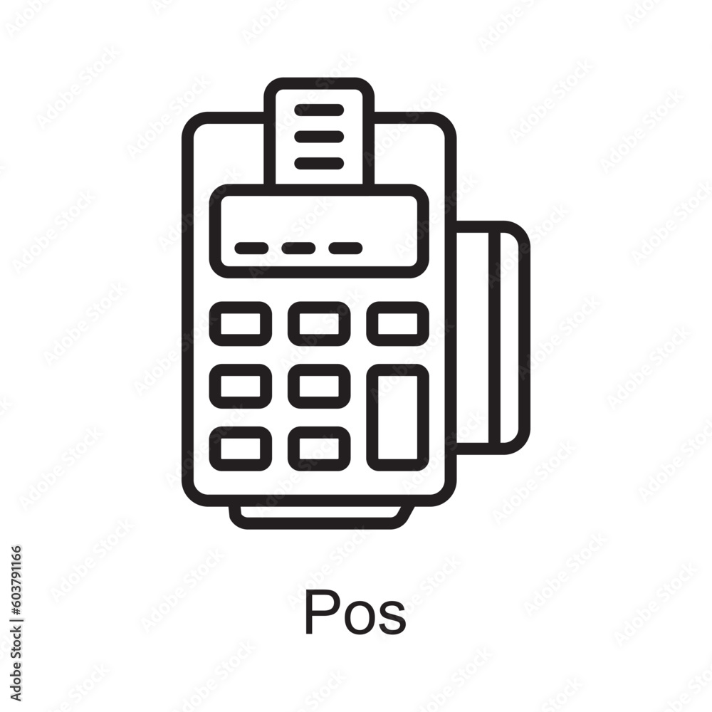 Pos Vector Outline Icon Design illustration. Customer Service Symbol on White background EPS 10 File Pos Vector Outline Icon Design illustration. Customer Service Symbol on White background EPS 10 File