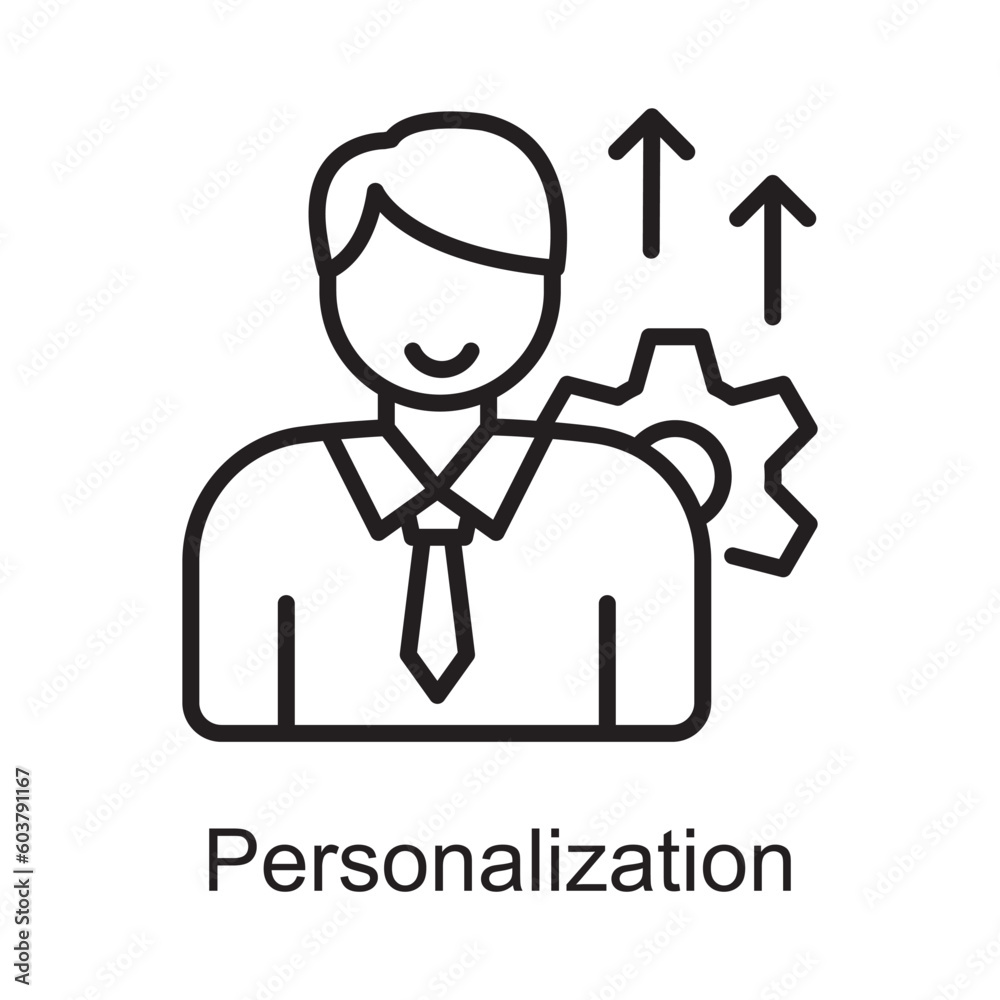 Personalization Vector Outline Icon Design illustration. Customer Service Symbol on White background EPS 10 File