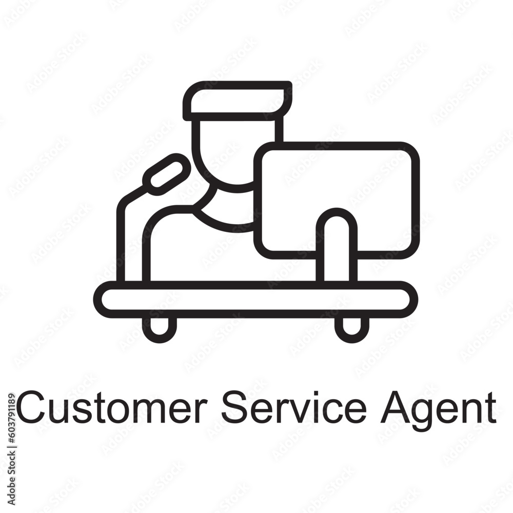 Customer Service Agent Vector Outline Icon Design illustration. Customer Service Symbol on White background EPS 10 File Customer Service Agent Vector Outline Icon Design illustration. Customer Service Symbol on White background EPS 10 File