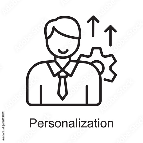 Personalization Vector Outline Icon Design illustration. Customer Service Symbol on White background EPS 10 File